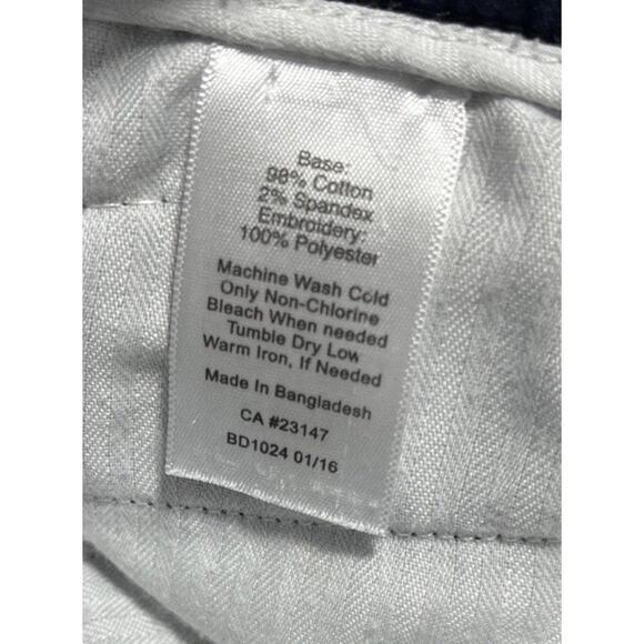 Talbots The Perfect Crop Curvy Pants Blue Embroidered Lobster Crabs Nautical 8 - Picture 4 of 6